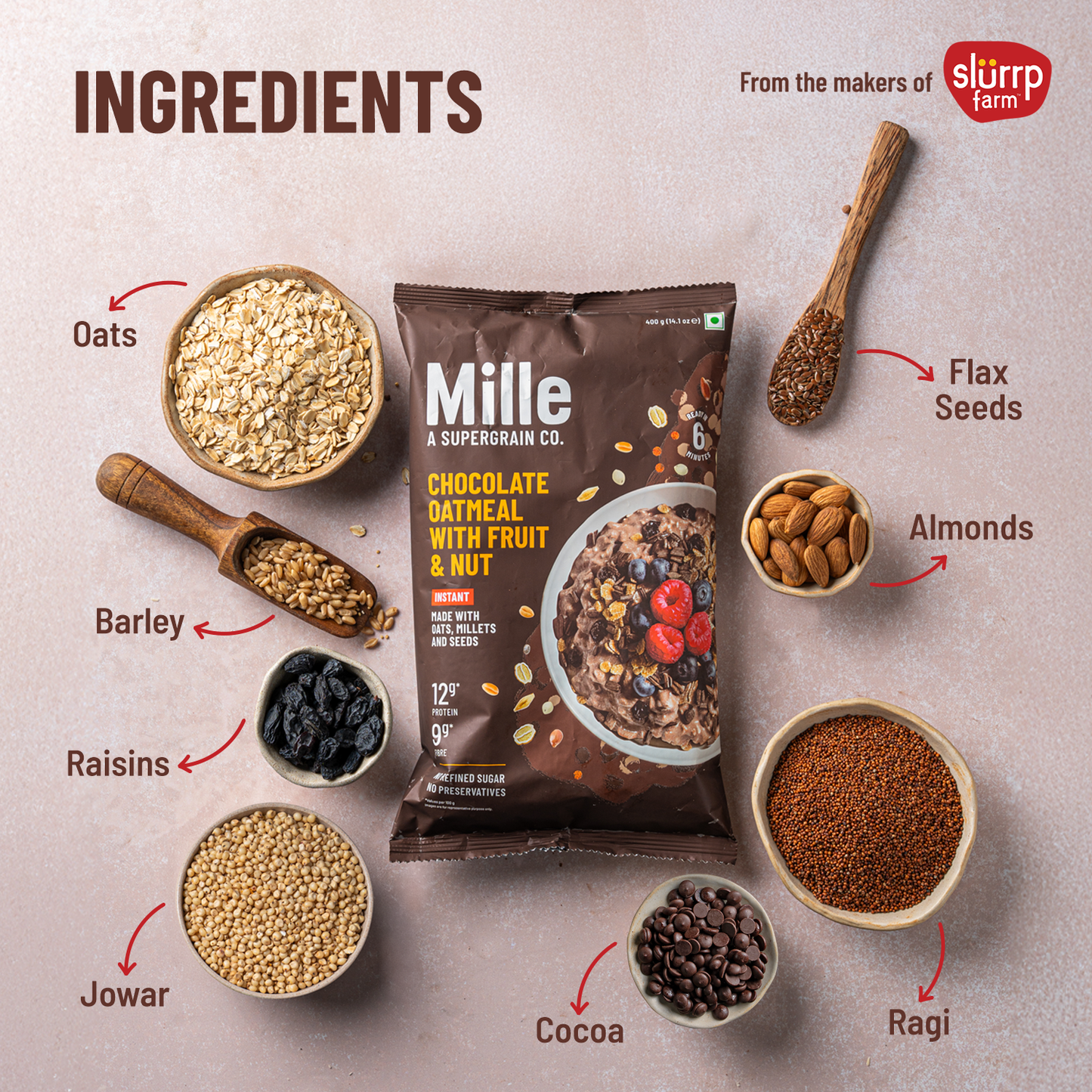High-Protein Chocolate Oatmeal with Fruits & Nuts |