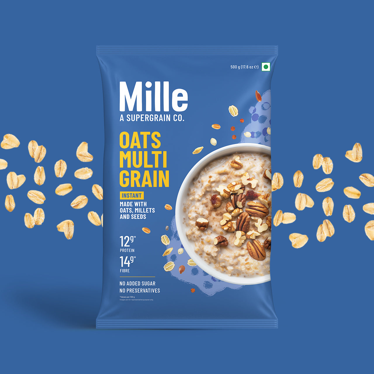 High Protein | Instant Multigrain Oats | Rolled Oats | High Fiber | 500g