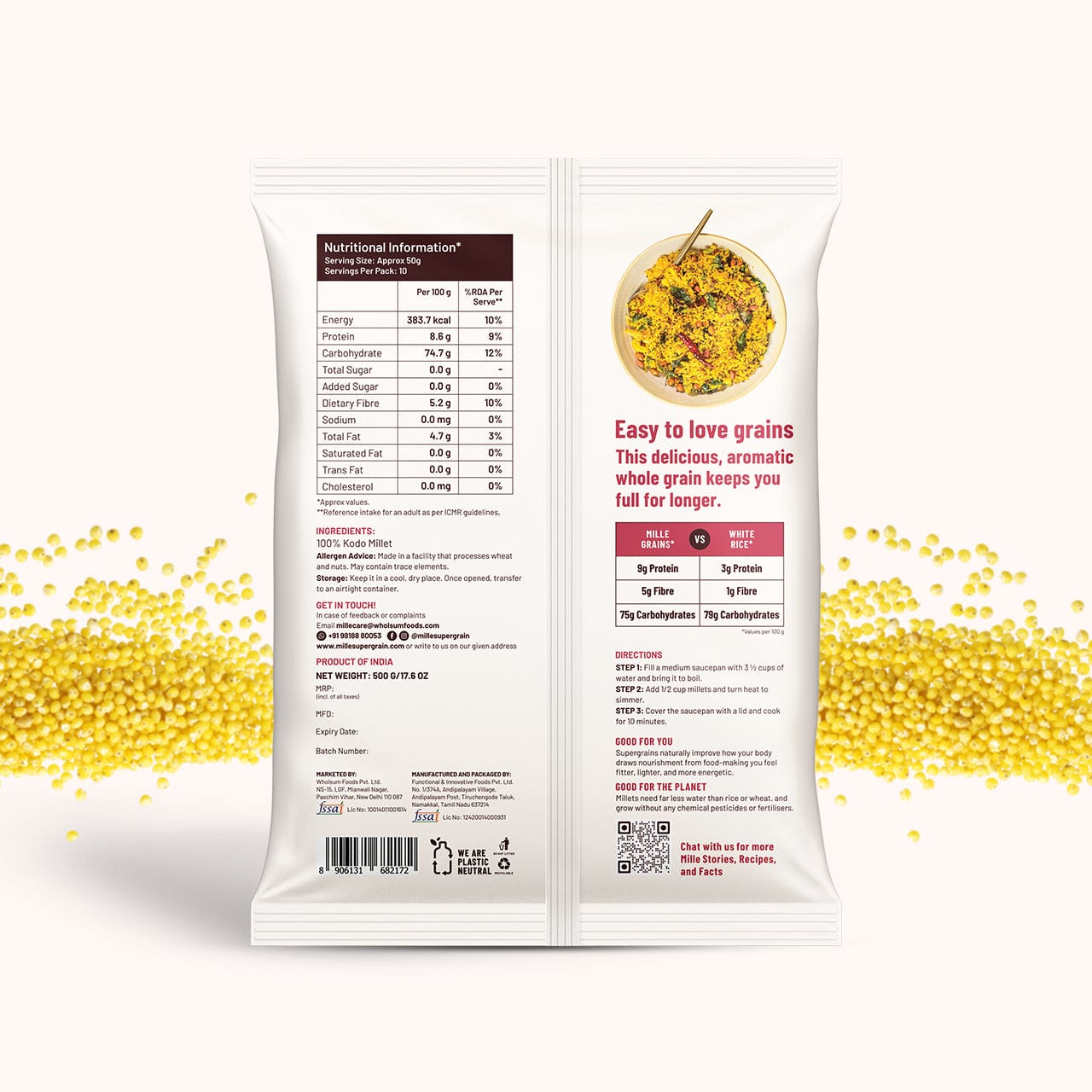 Kodo Millet (Kodra/Arikelu) Fasting Friendly | No Soaking required