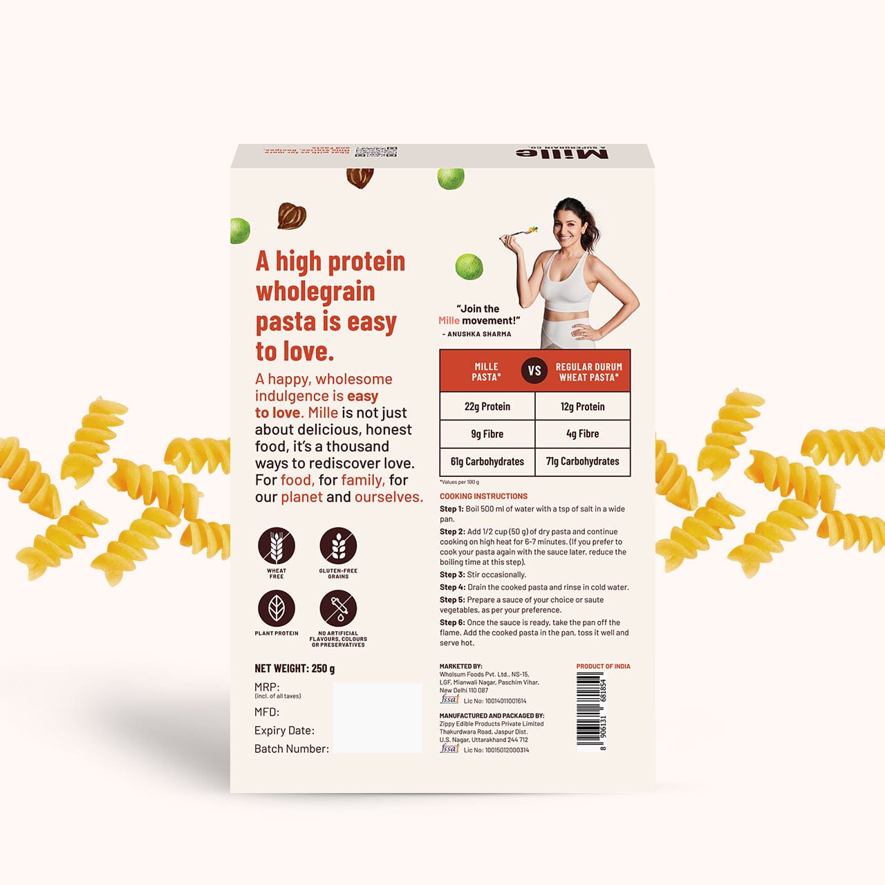 High Protein Pasta | Fusilli | Gluten Free | 21g Protein