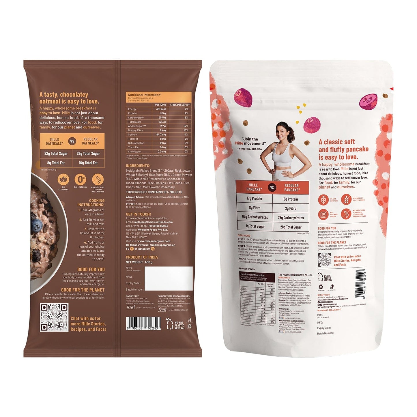 Instant Breakfast Combo: Mille Chocolate Oats & Classic Pancake Mix