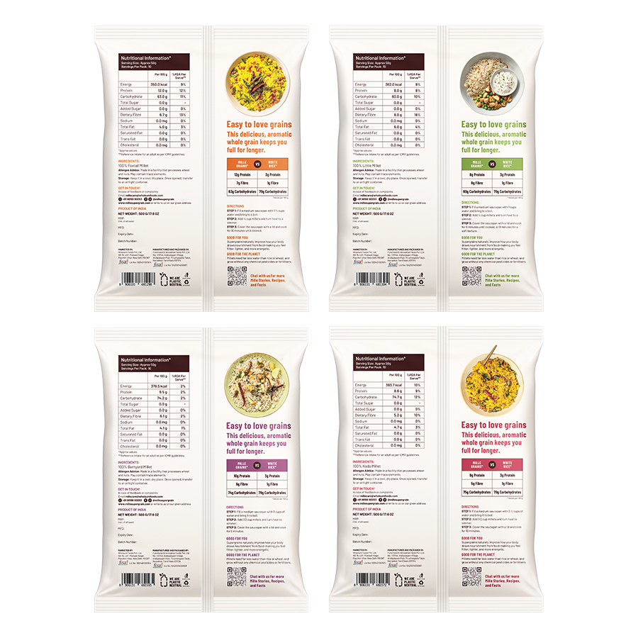 Mille All Grains Combo (Rice Substitute) - Pack of 4