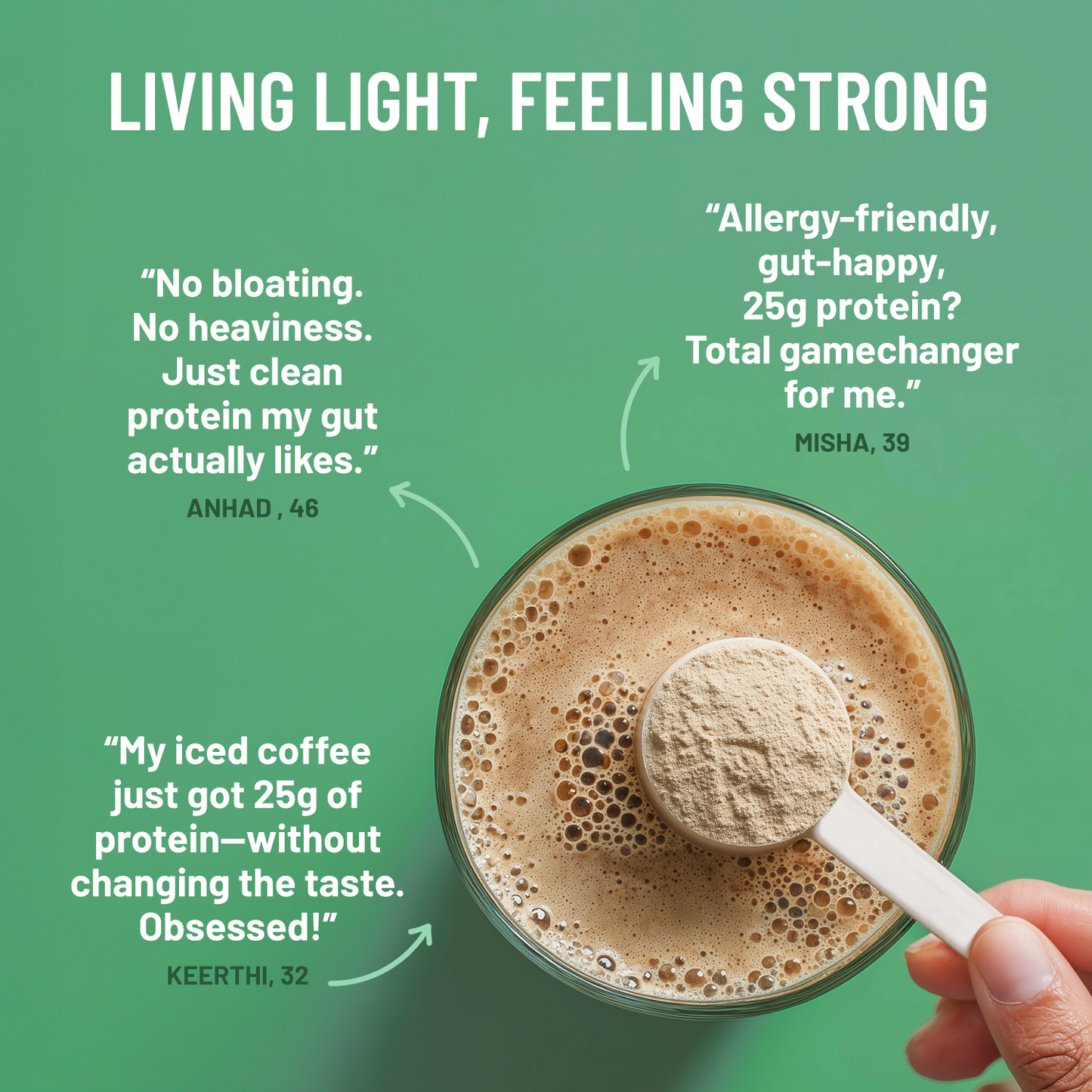 Mille Plant Protein | 25g/Scoop | Coffee-hazelnut | Fermented Yeast Protein | No Bloat I Vegan | 38g Trial Pack