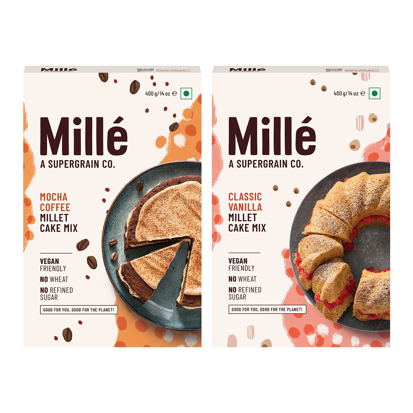 Mocha Coffee & Classic Vanilla Millet Cake Mix Combo