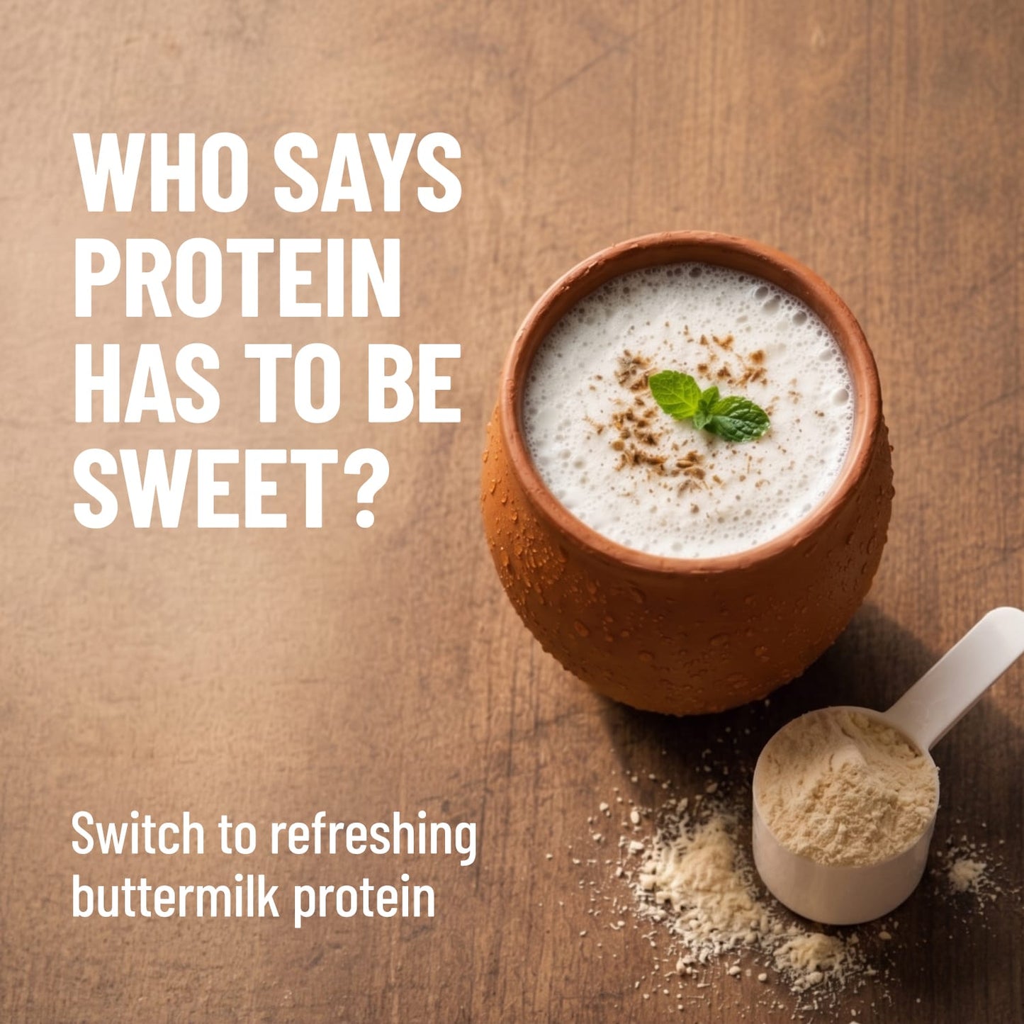 Mille Buttermilk Yeast Protein | 25g Protein Per Serve | Savoury, No Added Sugar | Bio-Fermented Yeast Protein | Gut Friendly  | 38g Trial Pack