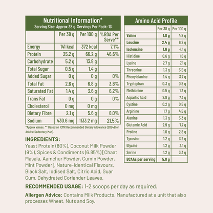 Mille Buttermilk Yeast Protein | 25g/Scoop | Savoury, No Added Sugar | Bio-Fermented Yeast Protein | Gut Friendly | PDCAAS 1.0
