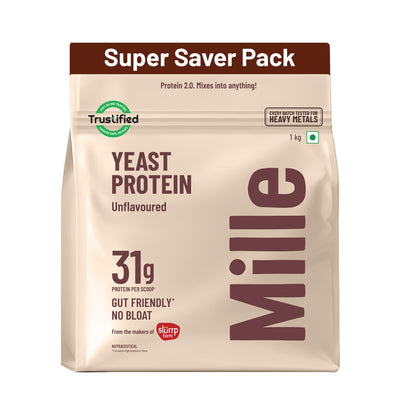 Mille Protein | 31g/Scoop | Unflavoured | Fermented Yeast Protein | No Bloat I Vegan  | 1kg
