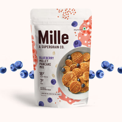 Blueberry Pancake mix | Real blueberries | No maida, 16g Protein
