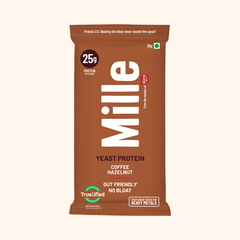 Mille Protein | 25g/Scoop | Coffee-hazelnut | Fermented Yeast Protein | No Bloat I Vegan  | 38g Trial Pack