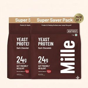 Mille Protein | 24g/Scoop | Dark Chocolate | Fermented Yeast Protein | No Bloat I Vegan | 2 Kg