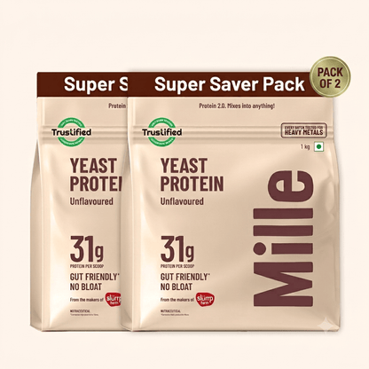 Mille Protein | 31g/Scoop | Unflavoured | Fermented Yeast Protein | No Bloat I Vegan  | 2kg