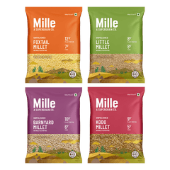 Mille All Grains Combo (Rice Substitute) - Pack of 4 | Samak, Kangni, Kutki, Kodo