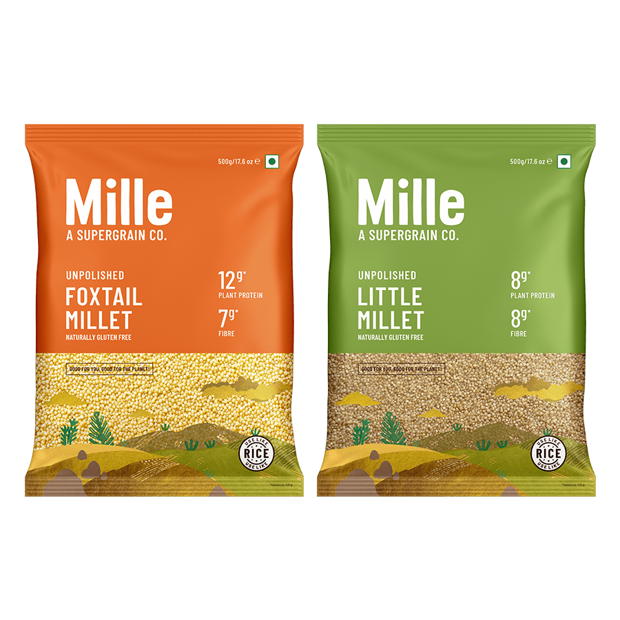 100% Whole Grains (Rice Substitute) Combo - Little/ Kutki Millet & Fox ...