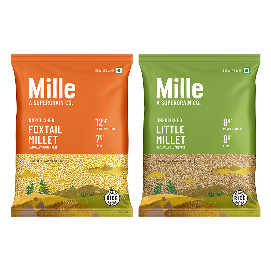 100% Whole Grains (Rice Substitute) Combo - Little Millet & Foxtail Millet