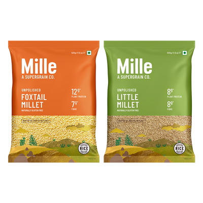 100% Whole Grains (Rice Substitute) Combo - Little/ Kutki Millet & Foxtail/ Kangini Millet