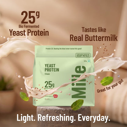 Mille Buttermilk Yeast Protein | 25g/Scoop | Savoury, No Added Sugar | Bio-Fermented Yeast Protein | Gut Friendly | PDCAAS 1.0