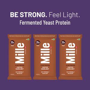 Mille Plant Protein | 25g/Scoop | Coffee-hazelnut | Fermented Yeast Protein | No Bloat I Vegan  | 38g Trial Pack (Pack of 3))