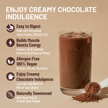 Mille Protein | 24g/Scoop | Dark Chocolate | Fermented Yeast Protein | No Bloat I Vegan