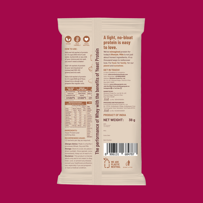 Mille Plant Protein | 31g/Scoop | Unflavoured | Fermented Yeast Protein | No Bloat I Vegan  | 38g Trial Pack (Pack of 3)