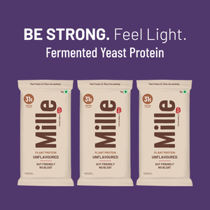 Mille Plant Protein | 31g/Scoop | Unflavoured | Fermented Yeast Protein | No Bloat I Vegan  | 38g Trial Pack (Pack of 3)