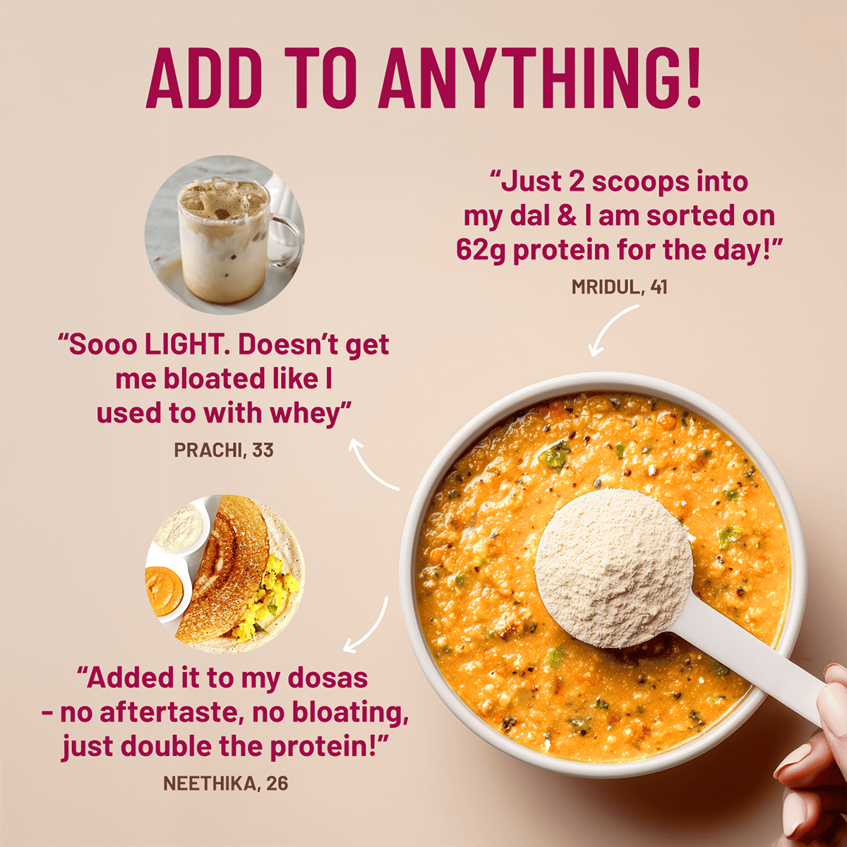 Mille Plant Protein | 31g Protein/Scoop | Unflavoured Trial Pack of 7 | 38g Trial Pack x 7