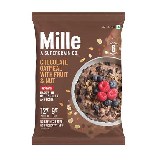 🎁 Raw Natural Sugar, Instant Chocolate Oatmeal Trial Pack | Oats, Millets, Real Cocoa & Flax Seeds (100% off)