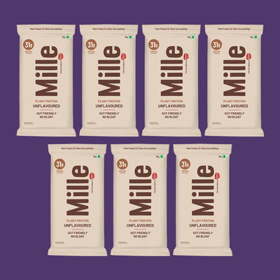 Mille Plant Protein | 31g Protein/Scoop | Unflavoured Trial Pack of 7 | 38g Trial Pack x 7