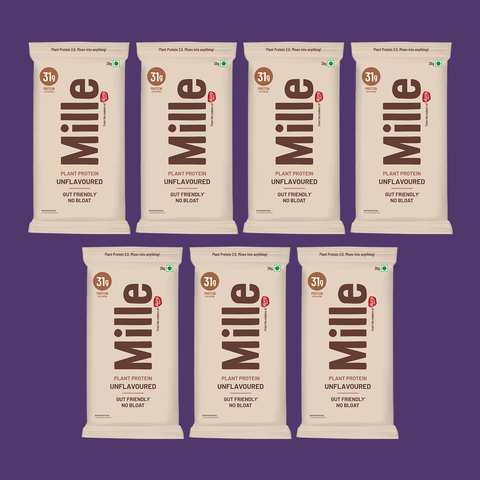 Mille Plant Protein | 31g Protein/Scoop | Unflavoured Trial Pack of 7 | 38g Trial Pack x 7