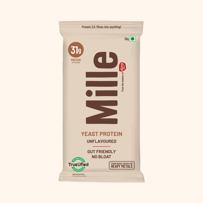 Mille Protein | 31g/Scoop | Unflavoured | Fermented Yeast Protein | No Bloat I Vegan  | 38g Trial Pack