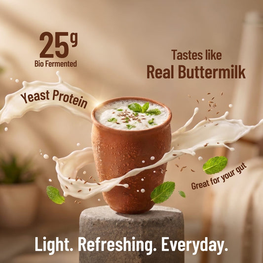 Mille Buttermilk Yeast Protein | 25g Protein Per Serve | Savoury, No Added Sugar | Bio-Fermented Yeast Protein | Gut Friendly  | 38g Trial Pack